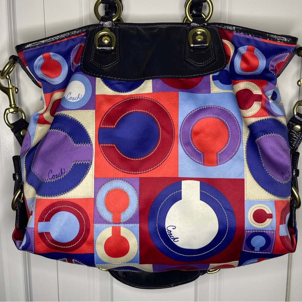Coach Limited Edition Madison Op Art Julianne Bag Tote Handbag Purse 13253 🔥🔥🔥 - Picture 8 of 16
